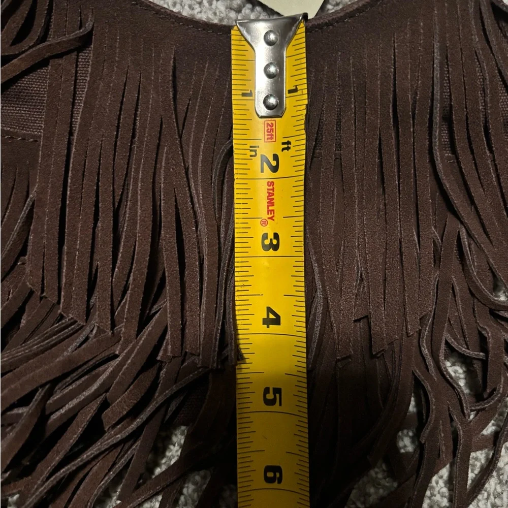 American Eagle Boho Fringe Mini Purse Bag Brown - Picture 7 of 7